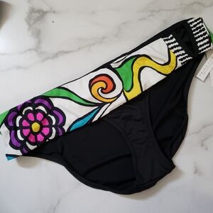 TRINA TURK Black Bikini Bottom Size 14